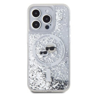 Karl Lagerfeld Liquid Glitter Karl and Choupette Heads MagSafe Zadní Kryt pro iPhone 15 Pro Max 