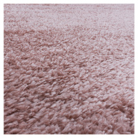 Kusový koberec Fluffy Shaggy 3500 rose kruh 200x200 cm