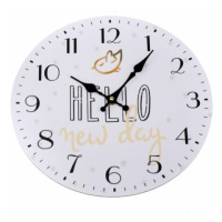 Nástěnné hodiny Hello new day, pr. 34 cm