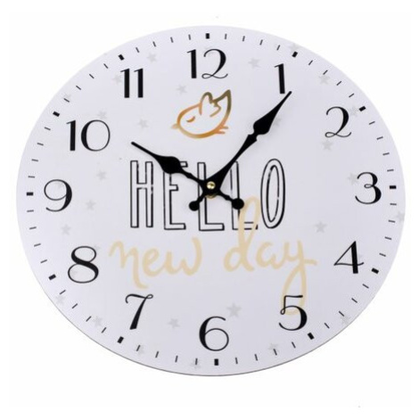 Nástěnné hodiny Hello new day, pr. 34 cm