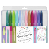 Popisovač Pentel Arts Touch Brush Sign Pen - pastel 12 ks, sada TechDraw CZ s.r.o.