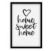 Plakát v rámu, Home,sweet home - čierny rám, 30x40 cm