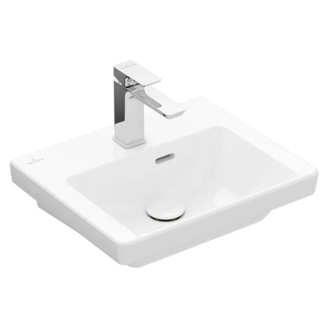 Villeroy & Boch Subway 3.0 - Umývátko 45x37 cm, s přepadem, otvor pro baterii, CeramicPlus, alps