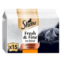 Sheba Fresh & Fine kapsičky pro dospělé kočky: drůbeží výběr ve šťávě 15 × 50 g