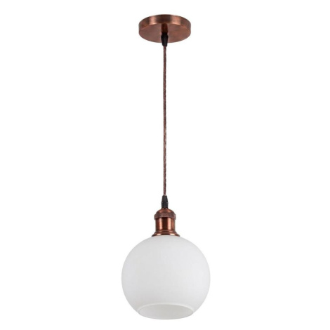 Brilagi - LED Lustr na lanku RETRO GLASS 1xE27/60W/230V pr. 15 cm měděná/bílá NSTK7432+AI0179