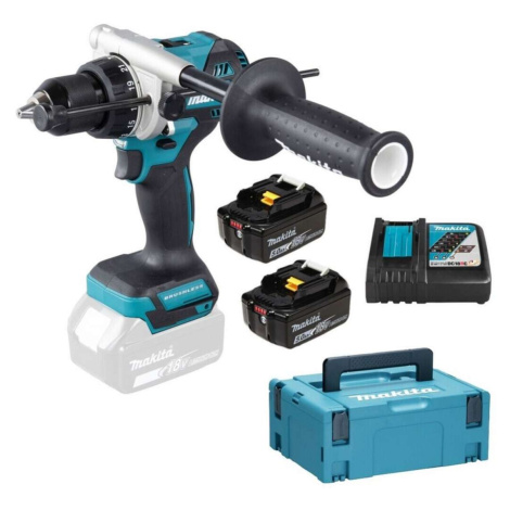 Makita Nářadí - 18V AKU vrtací šroubovák s příklepem, 2x aku 5,0 Ah LXT, nabíječka DHP486RTJ