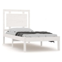 Rám postele bílý masivní dřevo 90 × 200 cm, 3105521