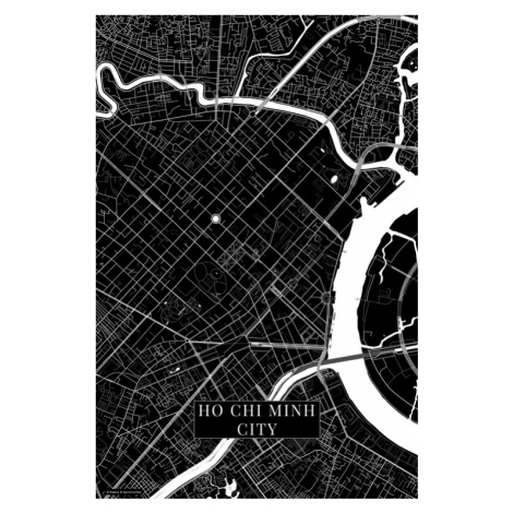 Mapa Ho Chi Minh City black, 26.7x40 cm