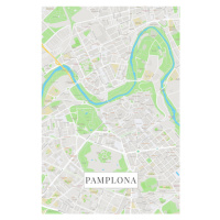 Mapa Pamplona color, (26.7 x 40 cm)