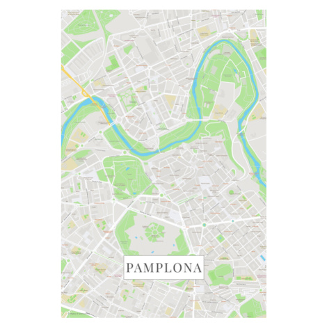 Mapa Pamplona color, 26.7x40 cm