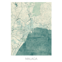 Mapa Malaga, Hubert Roguski, 30 × 40 cm