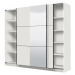 Šatní skříň s posuvnými dveřmi a zrcadlem catalina 240 - bílá