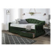 Čalouněná postel Belle 90x200, zelená, bez matrace