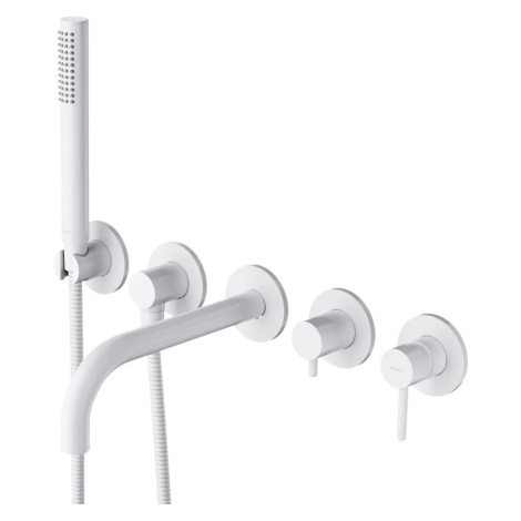 OMNIRES Y 5otvorová podomítková vanová baterie s dlouhým výtokem, matná bílá Y1237-1WM