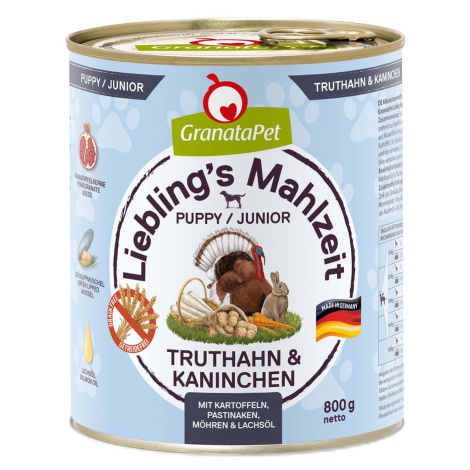 GranataPet Liebling's Mahlzeit Junior s krocaním masem a králíkem 6 × 800 g