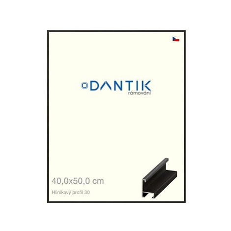 DANTIK rámeček 40 × 50, ALU profil 6030 Dýha černý plexi čiré