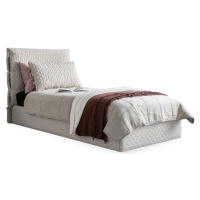 Béžová čalouněná jednolůžková postel s úložným prostorem s roštem 90x200 cm Sleepy Luna – Miufor