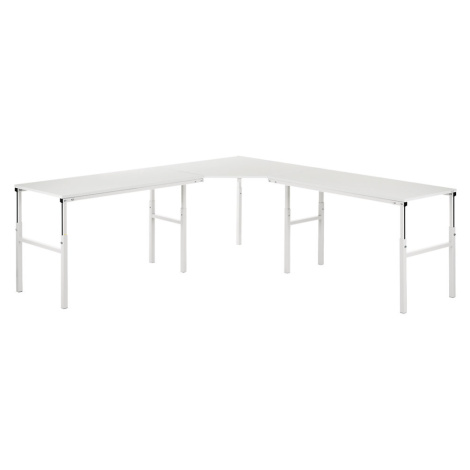Treston Rohový stůl řady TP, ruční přestavování výšky, pro 2 základní stoly, hloubka 700 mm