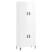 vidaXL Skříň highboard lesklá bílá 69,5 x 34 x 180 cm kompozitní dřevo