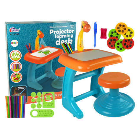 mamido  Dětský interaktivní stoleček a židlička modro oranžový