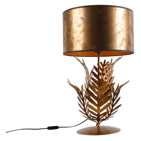 Vintage stolní lampa zlatá s bronzovým odstínem - Botanica QAZQA