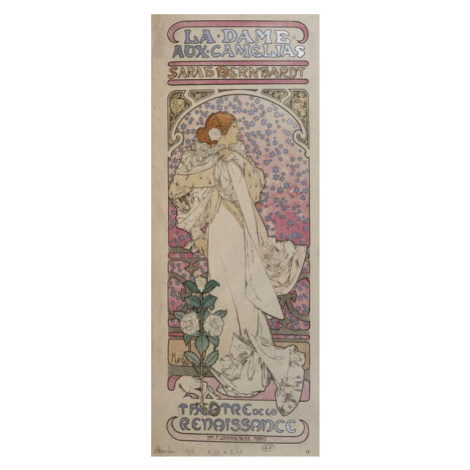Plakát, Obraz - La dame au camélias, Mucha, Alphonse Marie, 22.9 × 60 cm