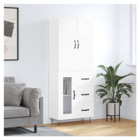 vidaXL Skříň highboard lesklá bílá 69,5 x 34 x 180 cm kompozitní dřevo