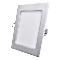 EMOS LED panel 170×170, čtvercový vestavný stříbrný, 12W neutrální bílá