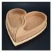 AMADEA Dřevěná miska ve tvaru půleného srdce s podnosem, masivní dřevo, 27x27x5 cm