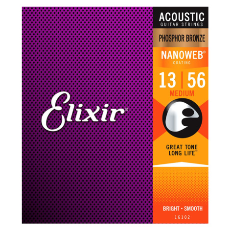 Elixir NANOWEB 16102 - Struny na akustickou kytaru - sada