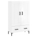 vidaXL Skříň highboard lesklá bílá 69,5 x 31 x 115 cm kompozitní dřevo