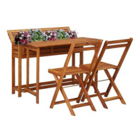 Zahradní stolek s truhlíkem a 2 bistro židlemi masivní akácie 45910 45910