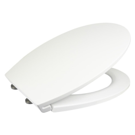 Samozavírací WC sedátko slim, duroplast, bílé, s odnímatelnými panty CLICK CSS114S MEREO