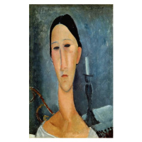 Obrazová reprodukce Hanka Zborowska with a Candlestick, 1919, Amedeo Modigliani, 26.7 × 40 cm