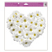 Okenní fólie srdce z květů 30 x 33,5 cm srdce bílé