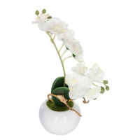 Atmosphera Bílá umělá orchidej v květináči, 25 cm