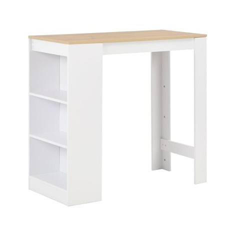 Barový stůl s regálem bílý 110x50x103 cm SHUMEE