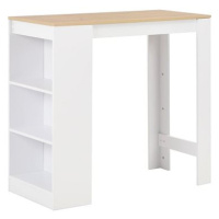 Barový stůl s regálem bílý 110x50x103 cm