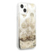 Guess GUHCP13SLGPEGO hard silikonové pouzdro iPhone 13 Mini 5.4" gold Peony Liquid Glitter