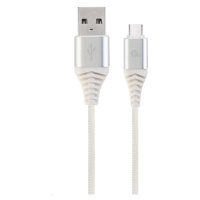 Kabel CABLEXPERT CC-USB2B-AMCM-2M-BW2 USB 2.0 AM na Type-C kabel (AM/CM), 2m, opletený, bílo-str