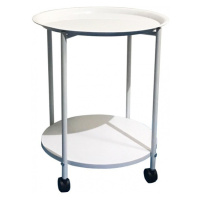 Příruční stolek s kolečky, bílá, derin