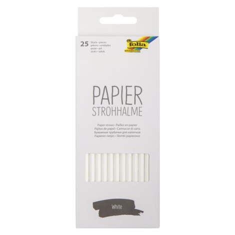 Papírová brčka - sada 25 ks - bílá Bringmann - Folia Paper