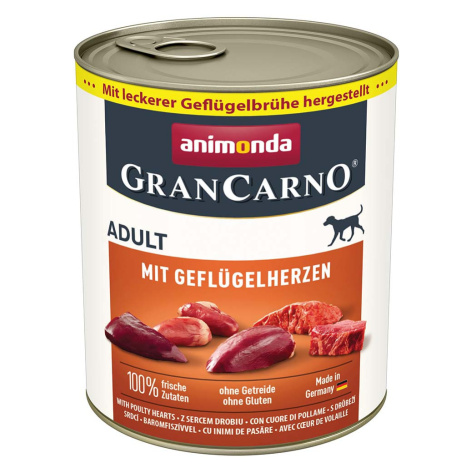 Animonda GranCarno Adult s drůbežími srdci 24x800g