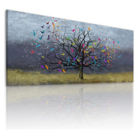 Obraz na plátně COLORED TREE A různé rozměry Ludesign ludesign obrazy: 100x40 cm