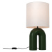 Designová stolní lampa zelená s bílým lněným stínidlem - Lotti