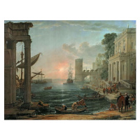 Obrazová reprodukce Seaport with the Embarkation of the Queen of Sheba, Claude Lorrain (1600-82)