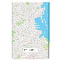 Mapa Palermo color, (26.7 x 40 cm)