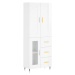 vidaXL Skříň highboard lesklá bílá 69,5 x 34 x 180 cm kompozitní dřevo