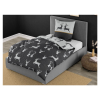 Bierbaum povlečení flanelové 3923 Deer Grafit 135x200/80x80 cm