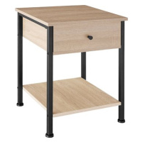 TecTake Noční stolek Bradford 40 × 40 × 55,5 cm - Industrial světlé dřevo, dub Sonoma